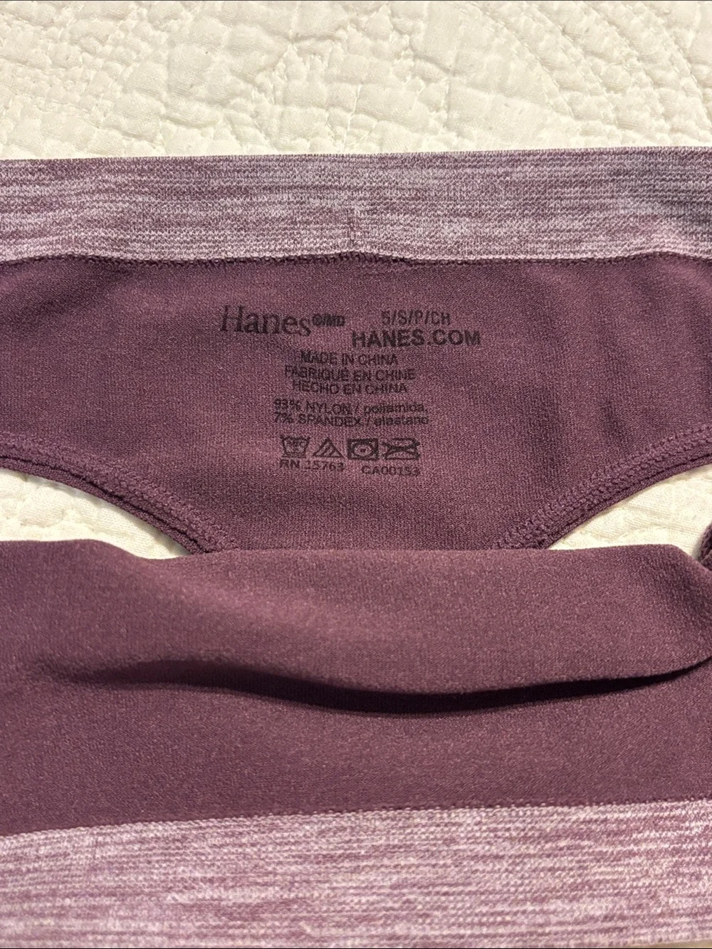 Hanes Women’s Seamless Thong - Plum - Size 5 Small